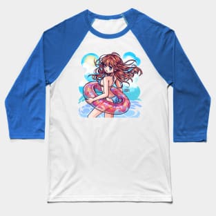 girl on the beach in summer Baseball T-Shirt